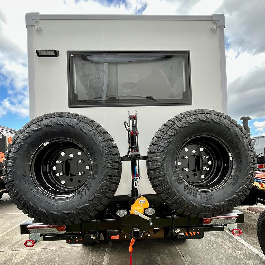 Gxo Fuso Towbar+ 2 X Spare Wheel Carrier & Swing Arm Wheel Winch - Fitted