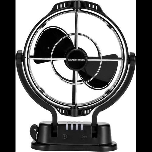 Whitevision / Sirocco  Black Fan 12/24V Fitted To 'B' Pillar Of Crew Cab