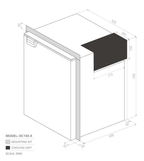 Bushman 130L Upright Fridge - 124L Fridge & 6L Freezer