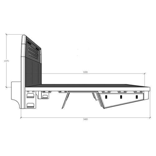 Alloy Tray Suit Fuso DC Mounted On A Sub Frame - Powder Coated