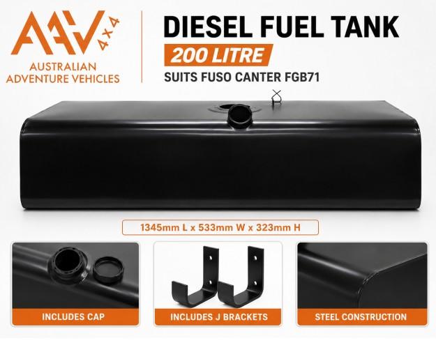 Fuel Tank FGB71 2011-2023 200Lt 1400mm Long Steel