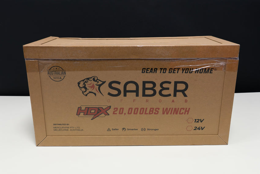 Saber HDX Winch Unfitted 24V 20,000Lb 12mm x 25m Synth