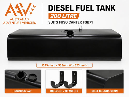 Fuso Canter FGB71 Steel Slim Line Replacement 200Lt Fuel Tank Fitted
