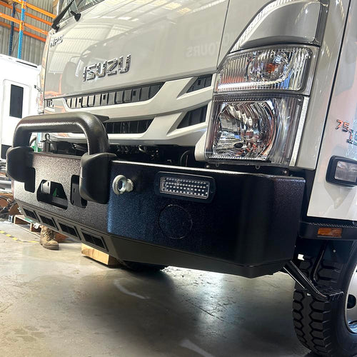 Isuzu NPS 2008+ Nudge Bar 2024 Winch Compatible Single Loop - Fitted