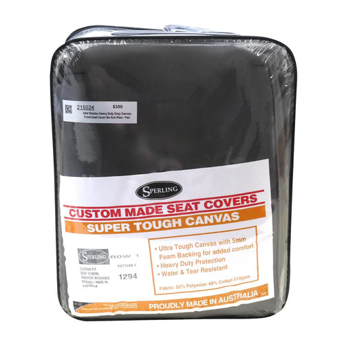 AAV4X4 Stratos Heavy Duty Grey Canvas Front Seat Cover No Arm Rest - Pair