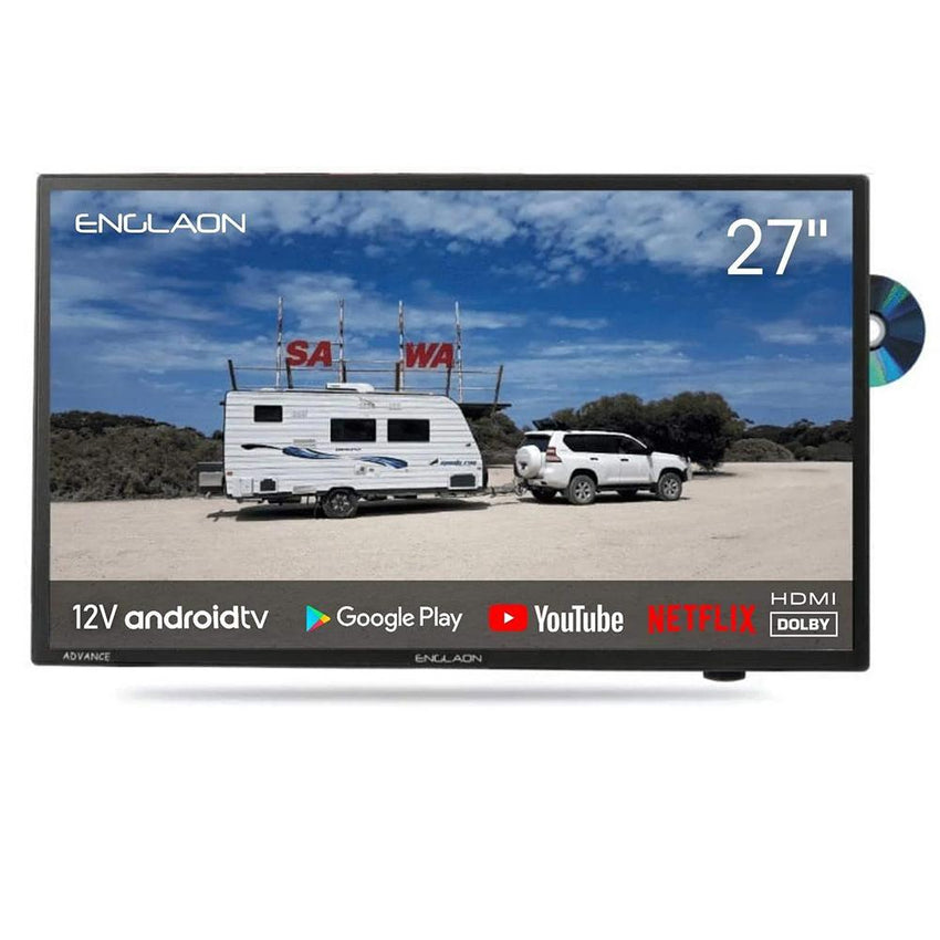 Gxo Englaon 27" Hd Smart 12V Tv With Built In Chromecast Fitted