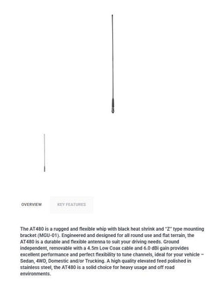 Uhf Antenna 6Dbi Flexible Kit 84.4Mm Unfitted