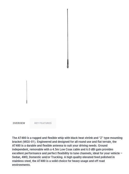 Uhf Antenna 6Dbi Flexible Kit 84.4Mm Unfitted