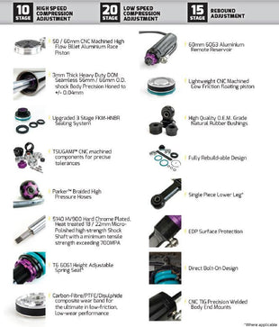 Isuzu NPS 2014+ TM Long Travel Remote Canister Shocks Rear Each