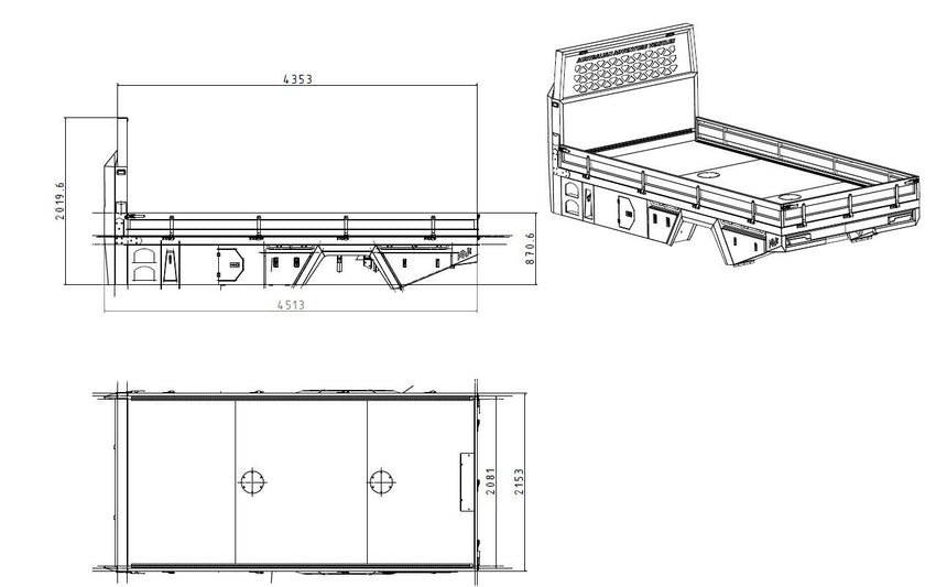 Fuso FGB71 AAV Tray Single Cab  Inc Subframe with 200 & 230L Tanks
