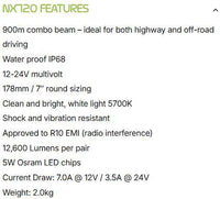 Noxsolis NX720 7" Slim Spot Light - Pair