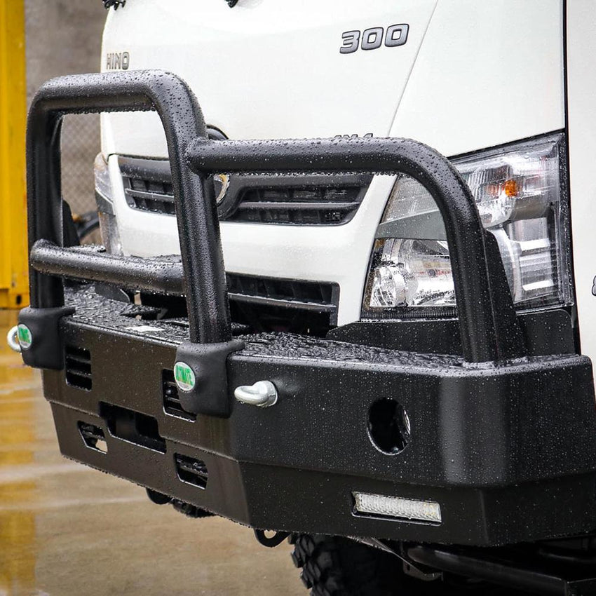 Hino 817 300 Winch Compatible Bull Bar Ripple Black Fitted