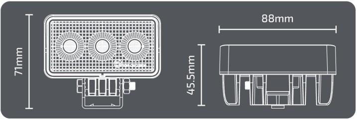 Noxsolis Led 12w Work light Rectangular Flood 3.5x2" NX532