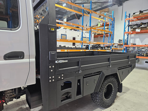 Fuso FGB71 DC AAV Tray with Subframe with 1X 200L Diesel 1X 230L Water