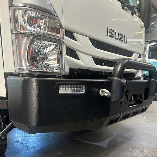 Isuzu NPS 2008+ Nudge Bar 2024 Winch frame & with LowBeam Lights Fitted