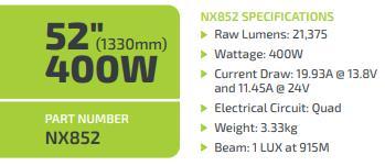 Noxsolis Nx852 52" Light Bar Double Row Fitted