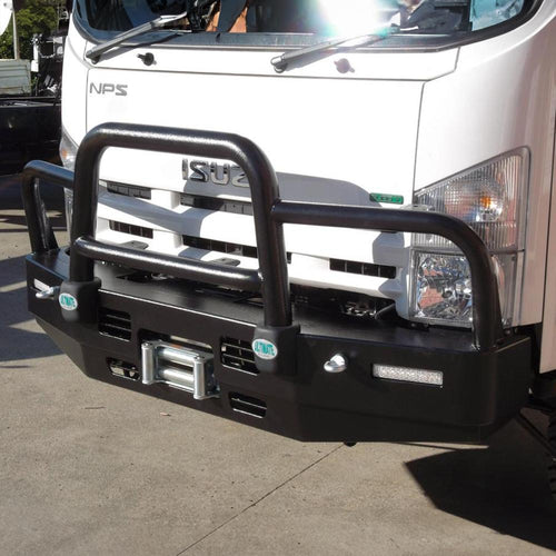 Isuzu NPS (N5 Series) 2000-08 Winch Bull Bar Ripple Black Fitted